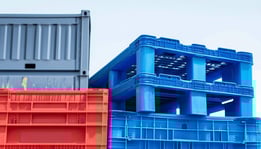 crcreate a representative header image of a company that produces plastic pallets and containers