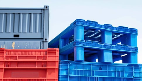 crcreate a representative header image of a company that produces plastic pallets and containers